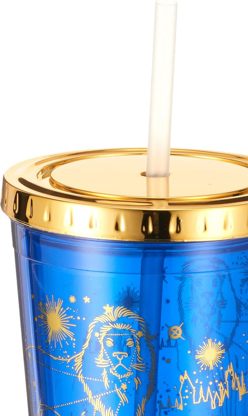 Spoontiques Harry Potter Acrylic Foil Cup with Straw, 20oz - Metallic Locking, Double Wall Insulated, BPA Free - Constellations...