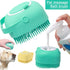 Dog Bath Brush Scrubber Soft Silicone Pet Grooming Brush Bath Shampoo Massage Dispenser Shower Brush For Short Long Haired Dogs And Cats (Blue+Pin...