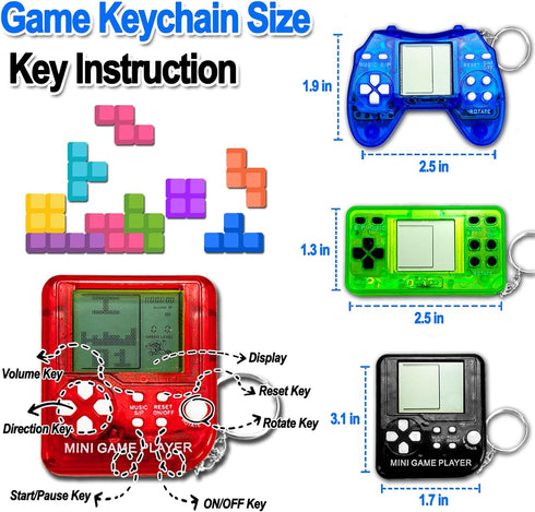 Video Game Party Favors, Video Game Keychain, Birthday Gaming Party Gifts, Mini Game Console for Kids Classroom Prizes, Goodies Bags Stuffer, Back...