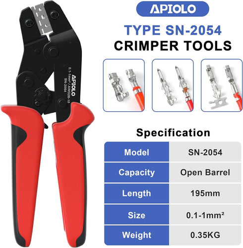 Dupont Crimping Tool, Dupont Connector Tool Wire Crimp Tool AWG 28-18 (0.1-1mm²) for JST Terminal Connector, XH 2.54mm, C3-R 2.54mm, Dupont 2.54/3...