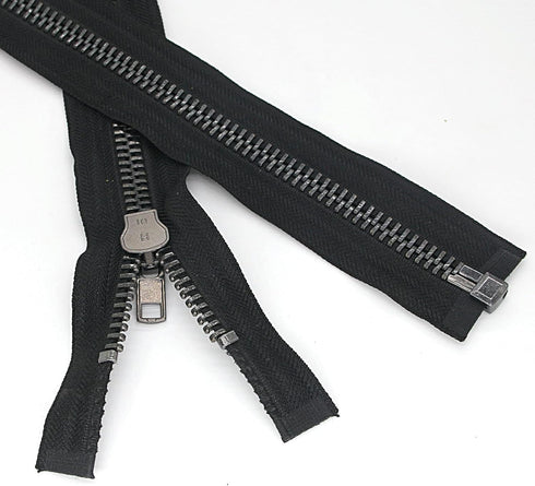 #10 Separating Metal Zipper Black Nickel Heavy Duty Metal Zippers for DIY Sewing Crafts Jacket Coat,26 Inch 1PC/Pack,SHUNLI...