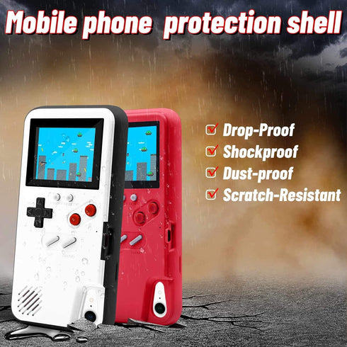 Game Console Case for iPhone,LucBuy Retro Protective Cover Self-powered Case with 36 Small Game,Full Color Display,Shockproof Video Game Case for ...