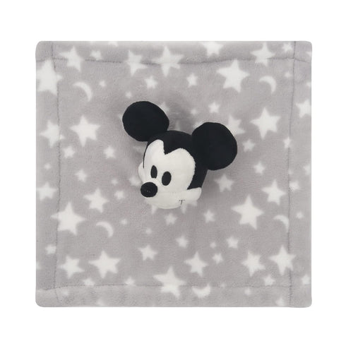 Lambs & Ivy Disney Baby Mickey Mouse Gray Stars Security Blanket/Lovey...