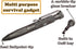 UZI Tactical Pen with CuffKey in The Cap, Refillable Ultra Durable Aircraft Aluminum (UZI-TACPEN6-GM) Ballpoint Pen Writing Tactical Pen Survivor ...