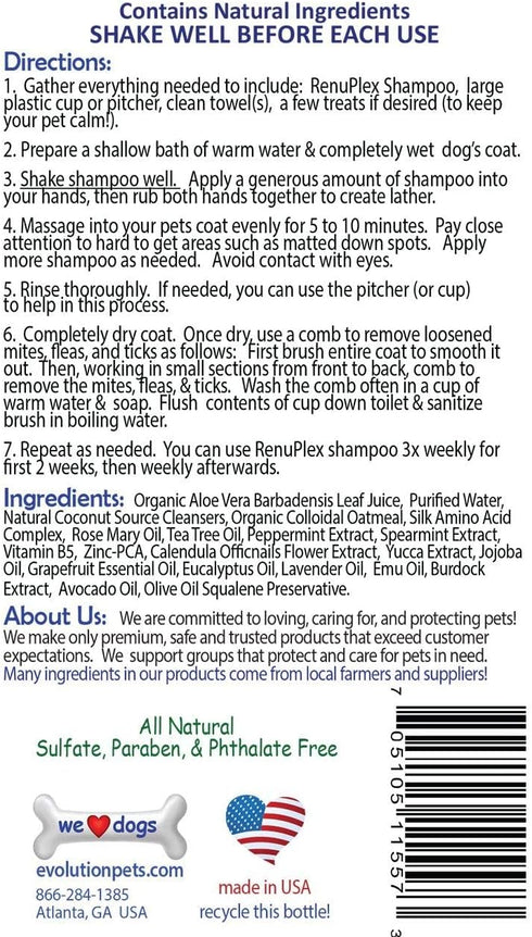 Medicated Dog Mange Shampoo. Extra Strength Mange Shampoo for Dogs Eliminates Mange, Scabies & Severe Skin Problems. All Natural Dog Shampoo. Unco...