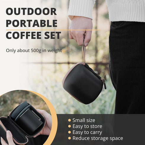 Portable Pour Over Coffee Maker Set, Silicone Collapsible Coffee Dripper Set, Reusable Single Cup Maker Set with 10 Filter Paper (1-2 Cup) (Gray)...