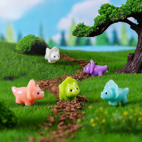 12 Pcs Mini Resin Dinosaur Figures Small Dinosaur Tiny Dinosaur for Mini Garden Micro Landscape Aquarium Home Decoration Dinosaur Party Favors (Re...