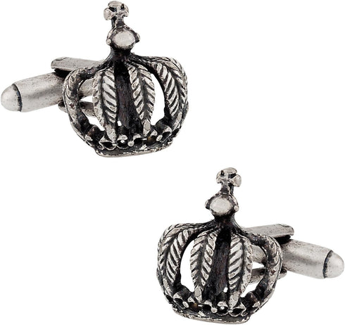 Pewter King's Crown Cufflinks for The King with Presentation Gift Box...