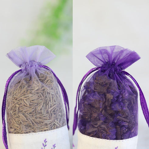 Sachet Empty Bags Linen Fabric Bags Organza Gauze Bags for Lavender, Spice and Herbs (24pcs Purple Drawstring Bag)...