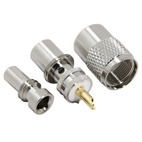 PL259 Coax Connectors, 5 Pack PL-259 UHF Male Solder Connectors with UG-175 Reducer Teflon Material for RG-58, RG-213, LMR195, RG142...