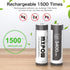 Rechargeable Batteries AA Lithium 1.5V 3400mWh,AA Lithium Rechargeable Batteries 4 Count 1500 Cycle with Smart Charger...