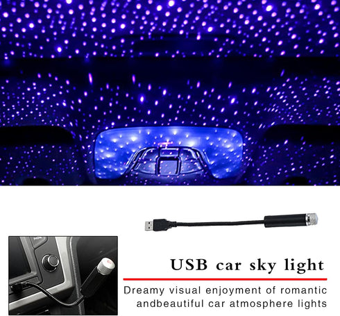 1 Pack Star Projector Night Light, Car Atmosphere Light, Portable Romantic Decorative Light, Automobile Roof Light, Universal for Most Cars, SUVs ...