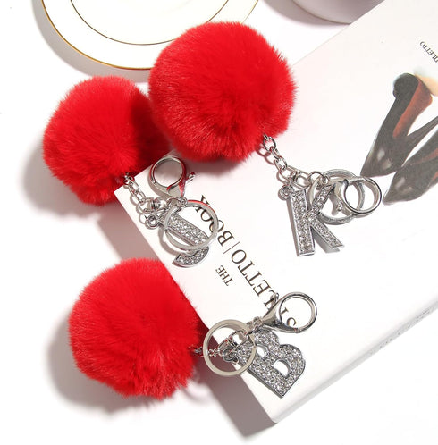 SUSULU Red Fluffy Faux Fur Pom Poms Pompoms with Tiny Loop Ball Crafts Holiday Pom Poms Balls DIY Keychain Supplies Party Decorations Hats Shoes G...