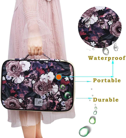 Travel Portfolio Organizer Waterproof A4 Document Bag Multifunctional Travel Note Pouch Zippered Case for Notebook, Ipad, Journals, Sketch Books (...