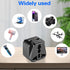 3 Pack US Travel Plug Adapter, EU/UK/AU/in/CN/JP/Asia/Italy/Brazil to USA (Type B), 3 Prong Grounded USA Wall Plug Wall Outlet Power Charger Conve...