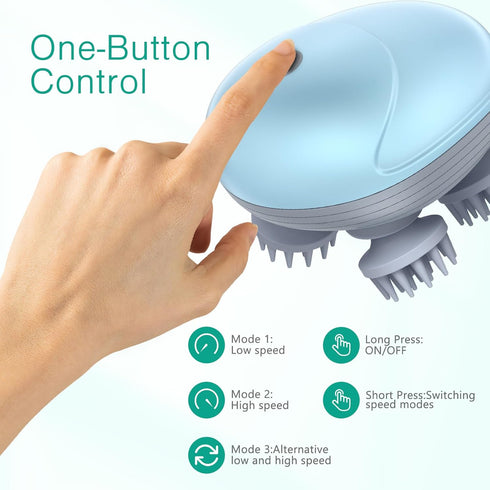 ORAI Electric Cat Massager, Handheld Pet Head Massager, Electric Scalp Massager for Dogs and Cats, with 4 Massager Heads, 96 Massage Nodes, Waterp...