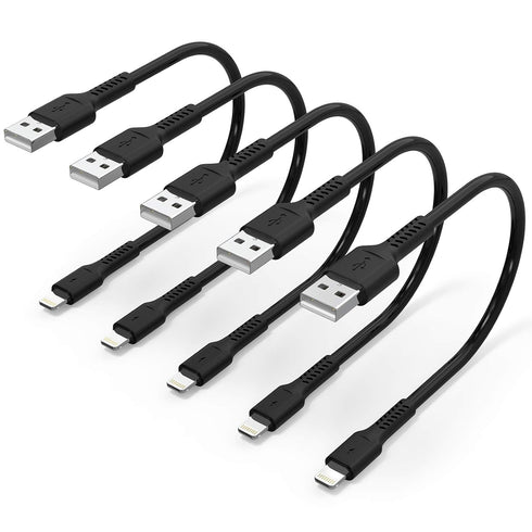 1ft iPhone Charge Cable Short, 5Pack USB to Lightning Cord for Fast Charging Stations 1 Foot Compatible with Apple iPhone 12 11 Pro Max Xs 8 7 6 5...