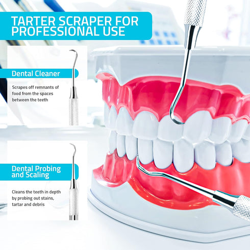 Utopia Care Professional Dental Tartar Scraper Tool - Dental Pick, Double Ended Tartar Remover for Teeth, Plaque Remover, Tooth Scraper (7 Inch, S...