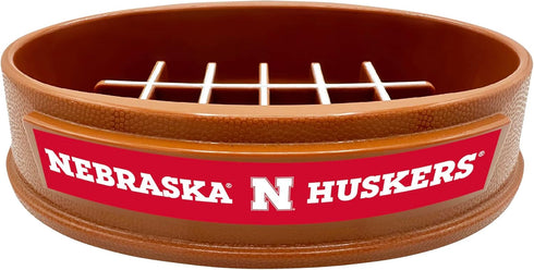 NCAA Super-Bowl - Nebraska Cornhuskers Slow Feeder Dog Bowl. Football Design Slow Feeding Cat Bowl for Healthy Digestion. Non-Slip Pet Bowl for La...