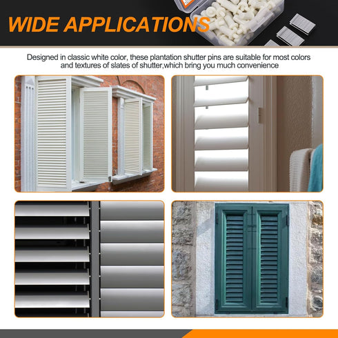 130Pcs Professional Plantation Shutter Repair Kit Includes 50Pcs Spring Loaded Shutter Pins and 80Pcs Tilt Rod Shutter Louvers Staples Shutter Pin...