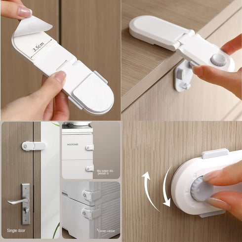 Home Children's Lock Baby Anti-Pinch Hand Cabinet Refrigerator Anti-Door Window Latch Safety Lock...