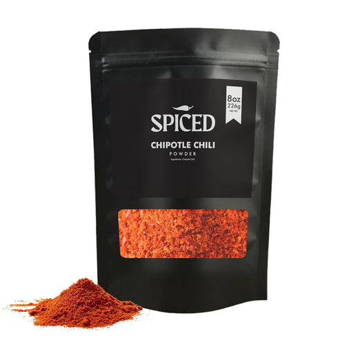 SPICED Chipotle Chili Powder, 8oz Bag of Ground Chipotle for Tex-Mex Mexican Cuisine Seasoning 100% Moderate Spice Ground Chipotle Powder...