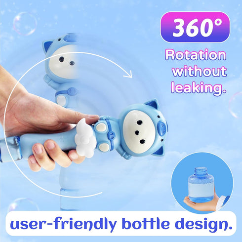Rechargeable Bubble Wand for Kids with Solution?Musical&Light Up Piglet Cartoon Bubble Machine Blower Maker Toddlers Boys Girls Toys Gifts for Out...