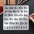 BENECREAT Matte Metal Letters Stencils, Gothic A to Z Alphabet & Number Stencil Template for Painting, Wood Burning, Leather Burning, Engraving, S...