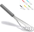 Flat Whisk Silicone Handle Non Slip 10" - 5 Wires Whisk with 10 Heads for Kitchen Cooking by Jell-Cell (Grey)...