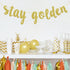 Stay Golden Glitter Gold Banner, Golden Birthday Banner, Golden Girls Party Decorations(Gold)...