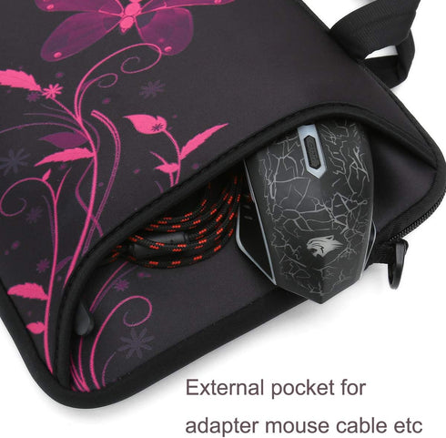 RICHEN 14 15 15.4 15.6 inch Laptop shoulder bag Notebook Handle Sleeve Neoprene Soft Carrying Travel Case with Accessories pocket (14-15.6 inch, N...
