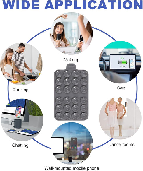 1pc Double-Faced Suction Cup Phone Mount, Silicone Suction Phone Case Sticky Phone Grip Hands-Free Silicone Phone Holder for iPhone & Android for ...