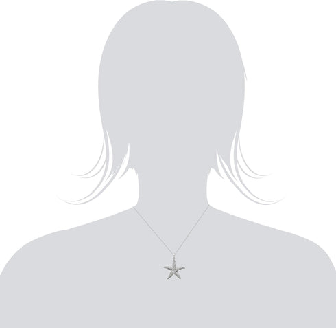Honolulu Jewelry Company Sterling Silver Textured Starfish Ocean Sea Life Necklace Pendant with 18" Box Chain...