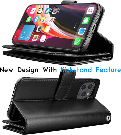 Tekcoo Wallet Case Compatible with iPhone 12 / iPhone 12 Pro (6.1 inch) 2020 Luxury ID Cash Credit Card Slots Holder Carrying Pouch Folio Flip PU ...