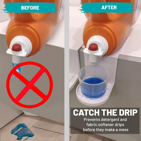 Laundry Detergent Cup Holder and Drip Catcher - Spill-Free, Easy Clean, Fits Most Bottles, Durable and Convenient Laundry Room Organizer...
