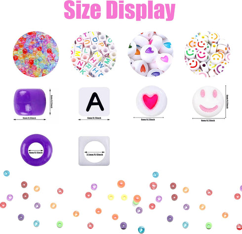 LIS HEGENSA DIY Crafts Gifts for Girls Beading Kits, 1000PCS Pony Beads Bracelet Making Kits with Decorative Beads and Charms, Craft Supplies for ...