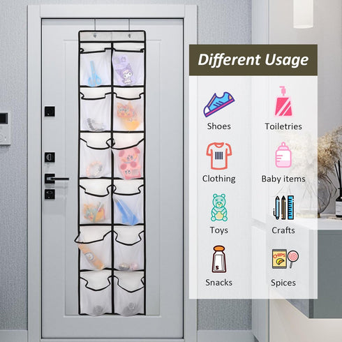 2PK 12 Large Pockets Over Door Hanging Shoe Organizer...