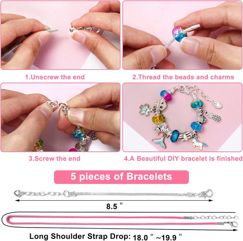 Siligar 121pcs Charm Bracelet Making Kit, DIY Bracelet Bead Jewelry Making Kit Crafts Christmas Gifts Bracelets for DIY Craft for Girls 8-12...