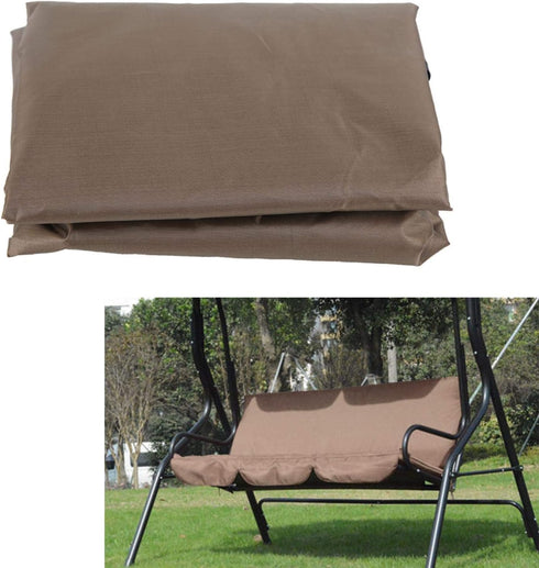 GOTOTOP 3-Seat Cushion Cover Waterproof Fabric Cushion, Courtyard Garden Swing Hammock for Patio Courtyard Garden 59.1 x 19.7 x 3.9in(Brown)...