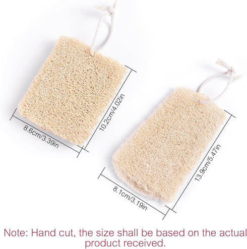 KADS Natural Loofah Sponge, Unbleached, 4 Pcs Luffa in Bulk, Eco Friendly Deep Clean Exfoliating Bath Scrubber for Adults, Men and Women Shower an...