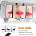 Car Rear View Mirror, Foldable Car Sun Visor Vanity Makeup Cosmetic Mirror, Tri Fold Auto Sun-shading Travel Mirror, Universal Car Rear View Mirro...