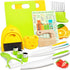 Suhctuptx Kids Knife Set For Real Cooking, Kids Kitchen Knives with Cutting Board Crinkle Cutters Food Conversion Chart & Cleaning Tools, Christma...