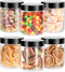 Mfacoy 6 Pack Plastic Jars with Lids, 8 oz Clear Storage Container, Leakproof Plastic Mason Jars, Empty Round Slime Container, Cosmetic Jars for S...