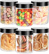 Mfacoy 6 Pack Plastic Jars with Lids, 8 oz Clear Storage Container, Leakproof Plastic Mason Jars, Empty Round Slime Container, Cosmetic Jars for S...