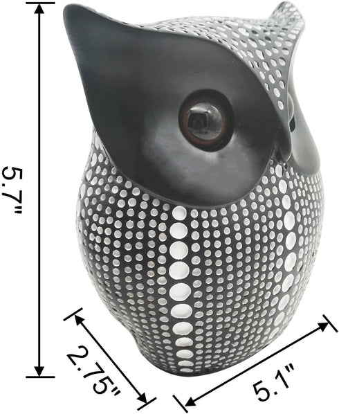 Resin Owl Statue Home Decor - Black Owl Sculpture, Bird Statue, Small Accents for Bedroom, Office, Garden, Bookshelf, TV Stand Figurines(Black)...