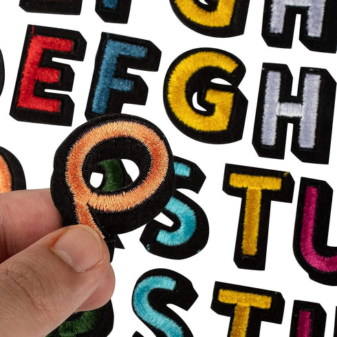 Bright Creations 104 Pieces Iron On Letters for T-Shirts, 4 Sets of 26 Embroidered Alphabet A-Z Patches for Denim Jackets, Hats, Fabric (1 in) - I...
