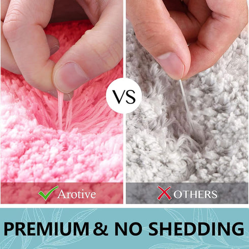 Arotive Microfiber Bathroom Rugs, Shaggy Soft and Absorbent Bath Rug, Non-Slip, Thick Plush Bathroom Mat, Machine Washable Dry Bath Mats for Bathr...