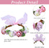 Pet Flower Collar with Adjustable Ribbon Small Dog Wedding Attire Wreath Bow Pink Cat Floral Collar Dog Flower Ring for Wedding Ceremony Small Dog...