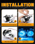 Qasim 1Set 5050 LED Car Devil Eye Demon Evil Eyes RGB DRL Daytime Running Light 12V DC for 2.8inch BI Xenon Projector Lens Bluetooth APP Control C...