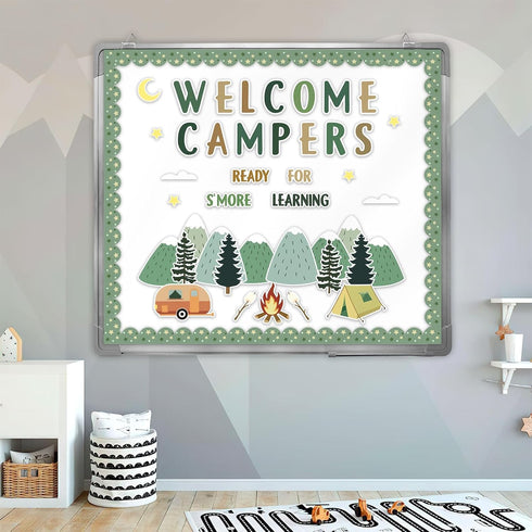 Camping Bulletin Board Kit Adventure Mountain Back to School Decor Tent Campfire Cutouts Welcome Campers Wall Decor for Classroom School Office 62...